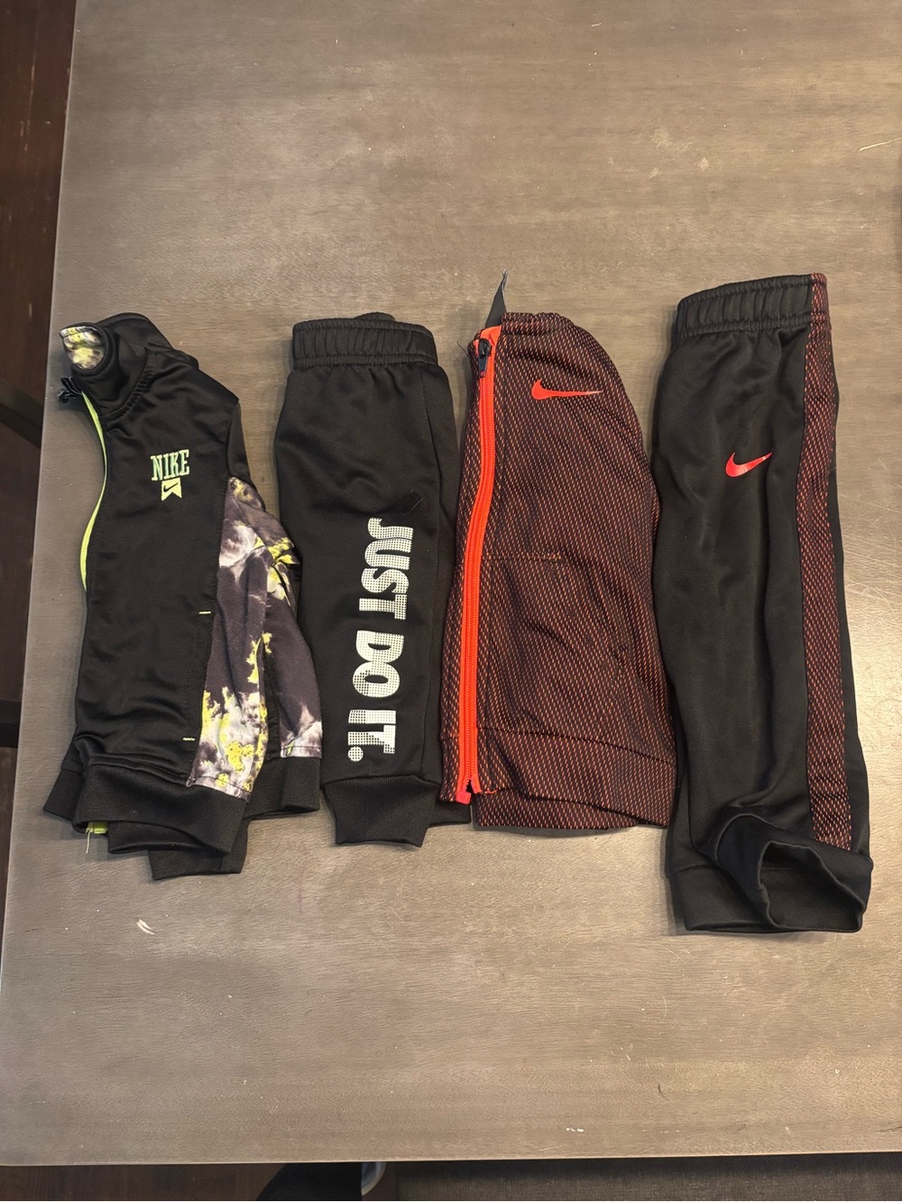 Nike Kids Black Joggers with Red and Neon Accents